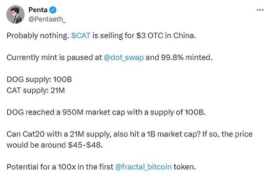Fractal Bitcoin重燃BTC生態熱度 CAT20價值幾何？