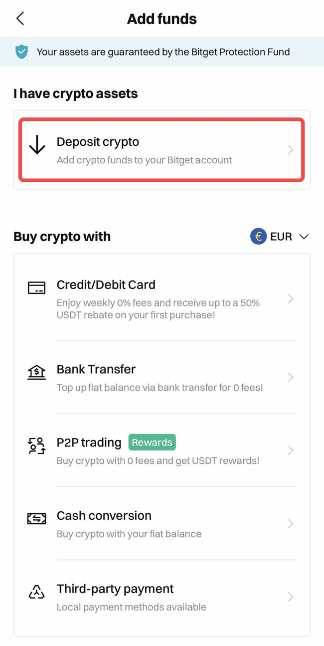 Bitget交易所如何充值？Bitget新手充值交易操作教程(App端2024年版)