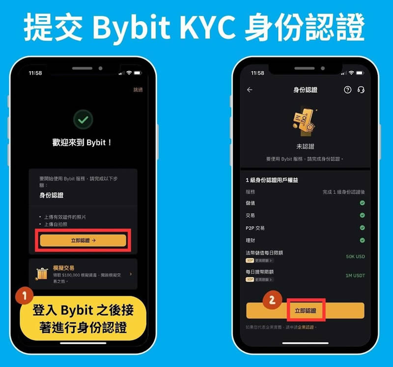 Bybit交易所账号申请：KYC身份认证、绑定2FA验证、入金教学