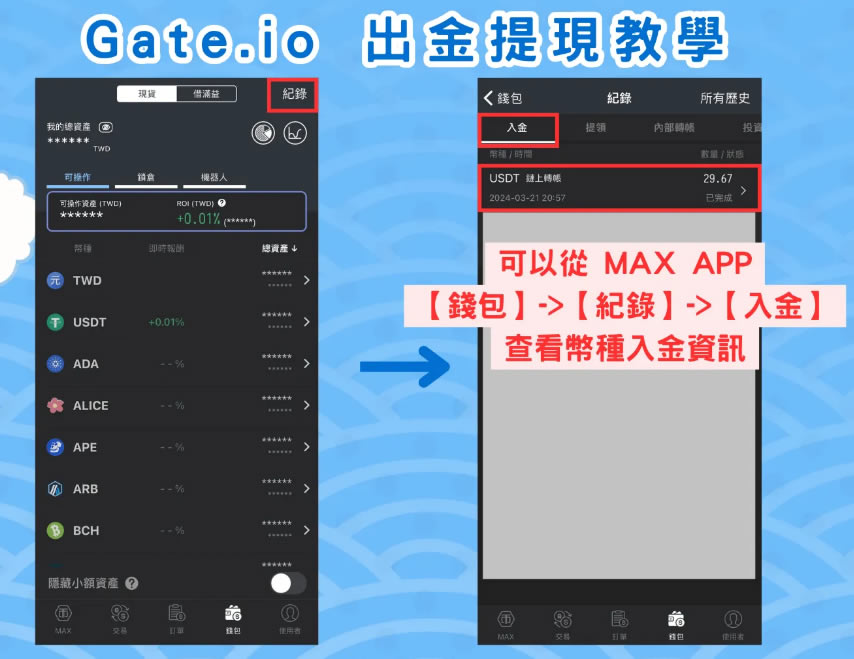 实测Gate.io钱包转帐、C2C交易2种出金提现方式步骤、手续费比较