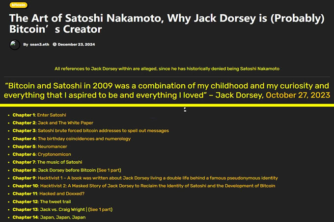 Jack Dorsey被指認是比特幣創始人中本聰！deBanked CEO整理瞭51條線索