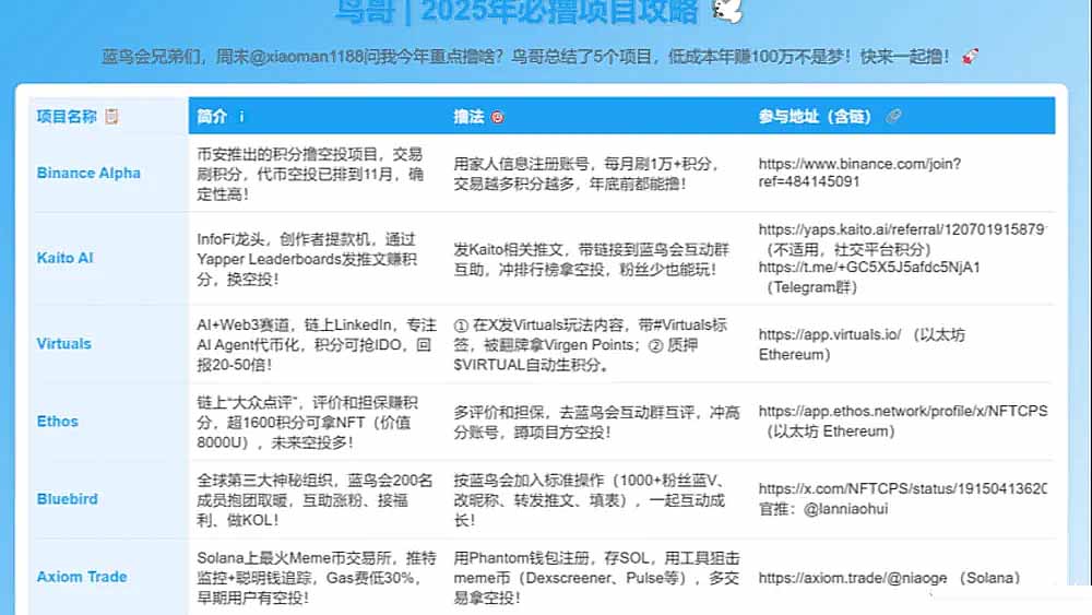 2025年按頭必擼的6個項目，低成本年賺100萬攻略